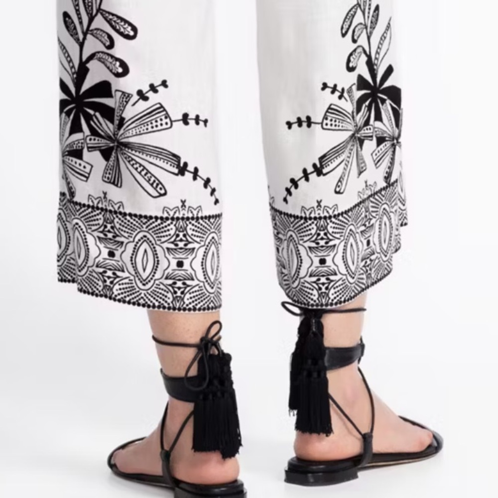 NWT JOHNNY WAS PLEATED LINEN CULOTTE PANTS XL - Picture 3 of 6